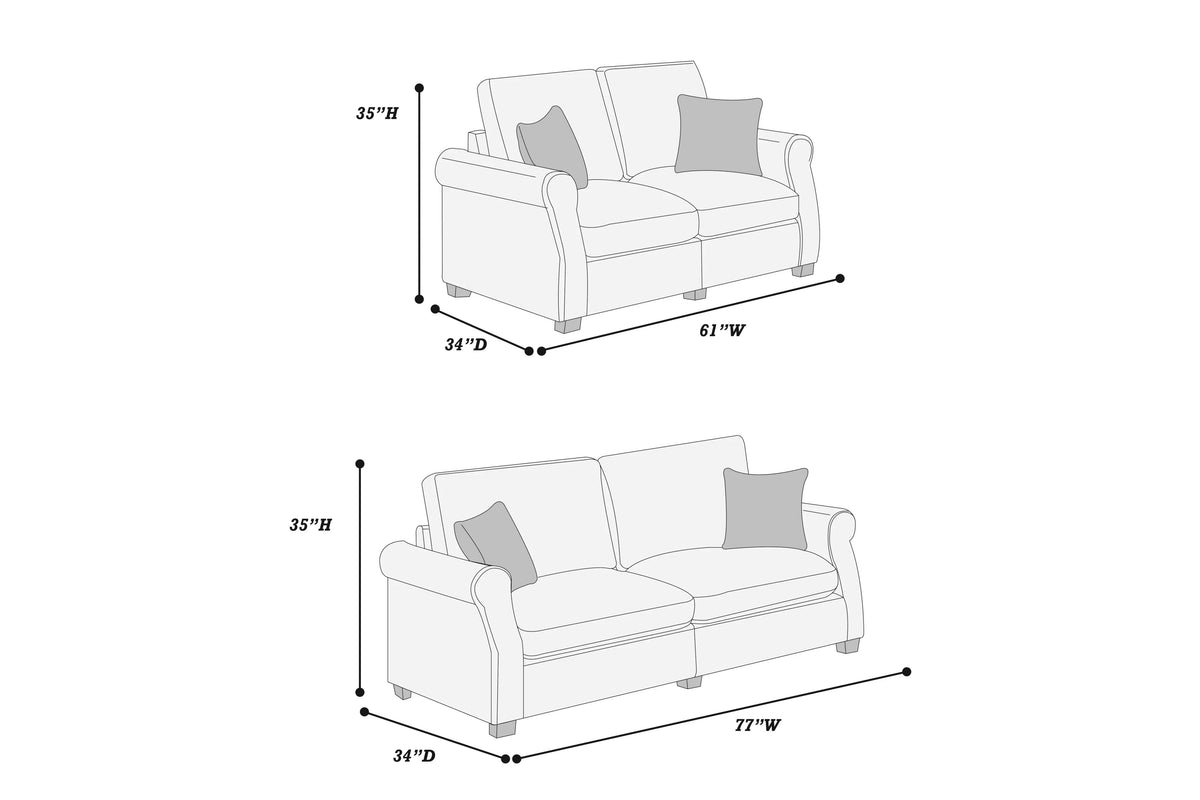 The Winslow Ivory Sofa Set – 2 Piece - view 8