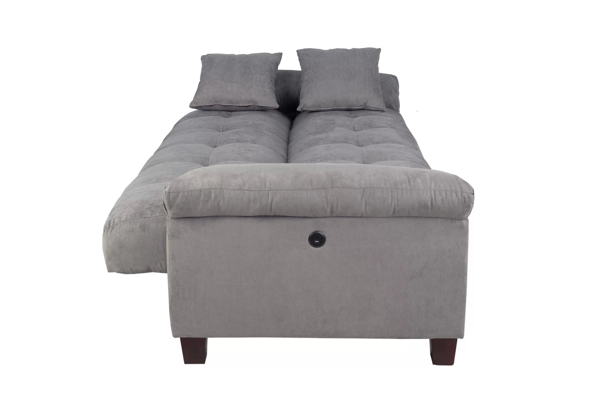 The Fulton Gray Convertible Sofa - view 3