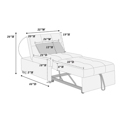 The Maren White Convertible Sofa - view 10
