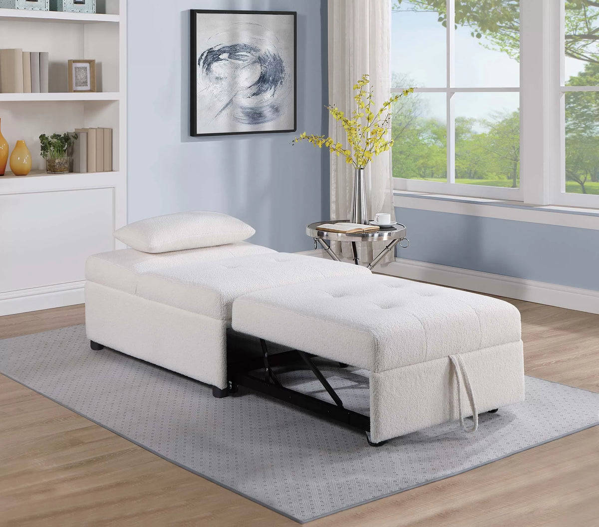 The Maren White Convertible Sofa - view 3