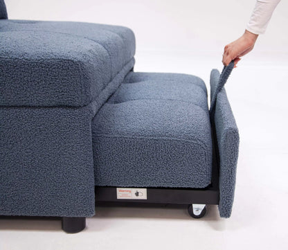 The Maren Blue Gray Convertible Sofa - view 12