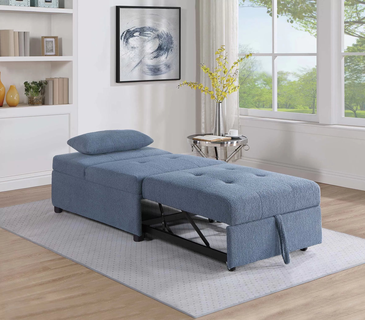 The Maren Blue Gray Convertible Sofa - view 3