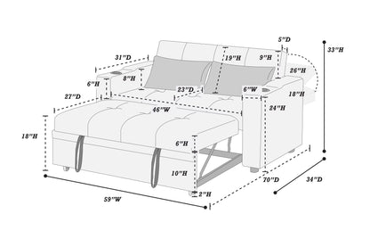 The Drayton Charcoal Convertible Sofa - view 12