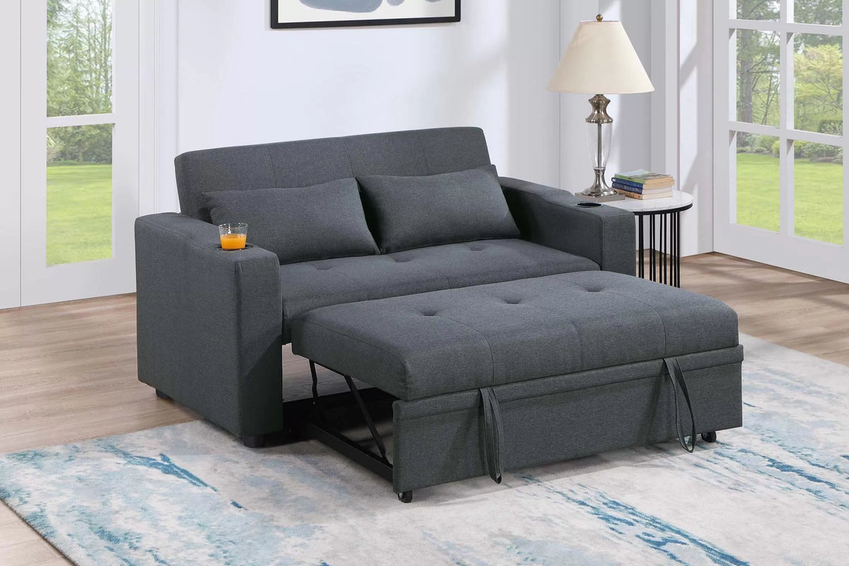 The Drayton Charcoal Convertible Sofa - view 2