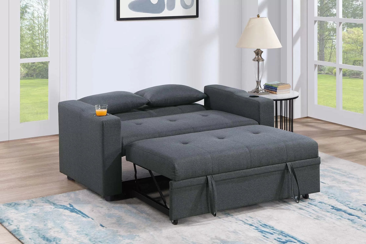The Drayton Charcoal Convertible Sofa - view 3