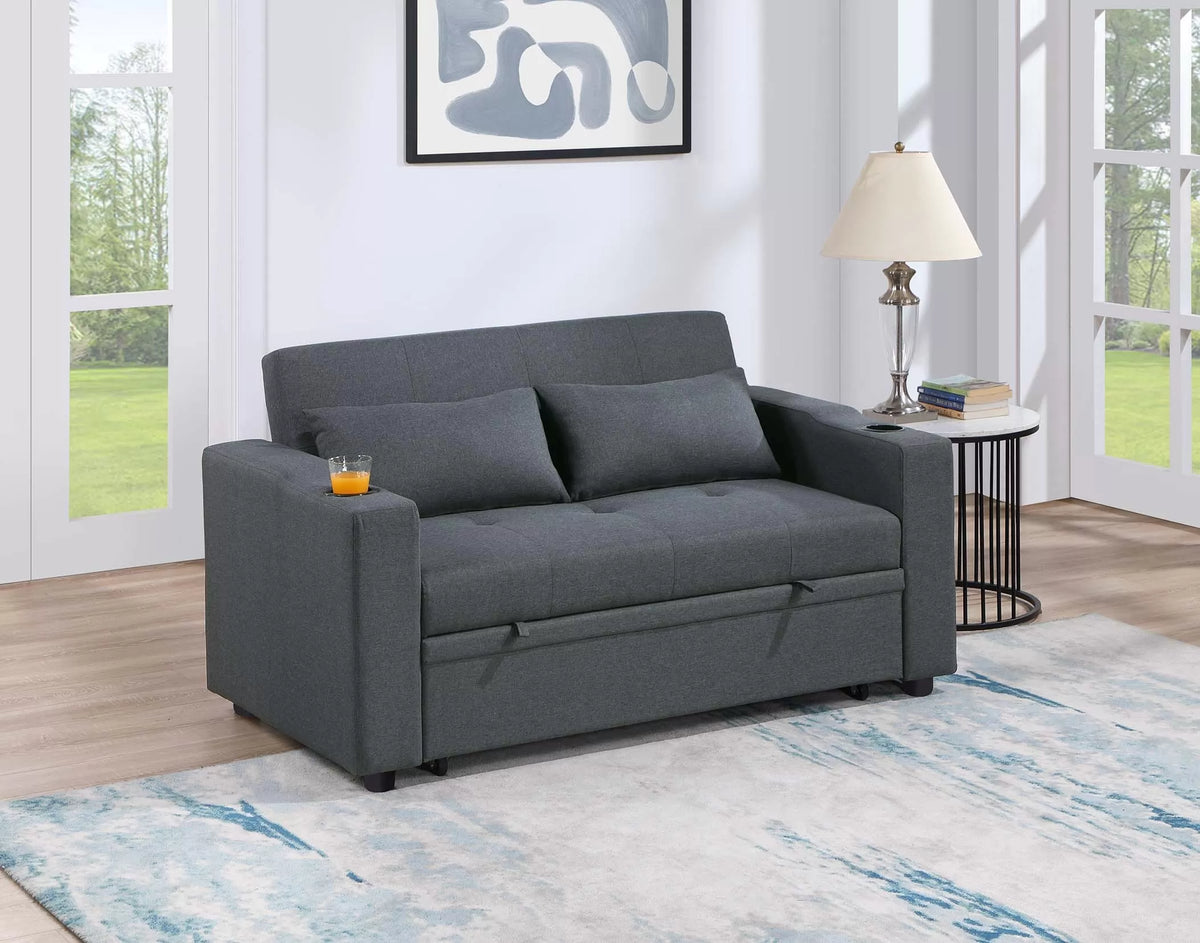 The Drayton Charcoal Convertible Sofa