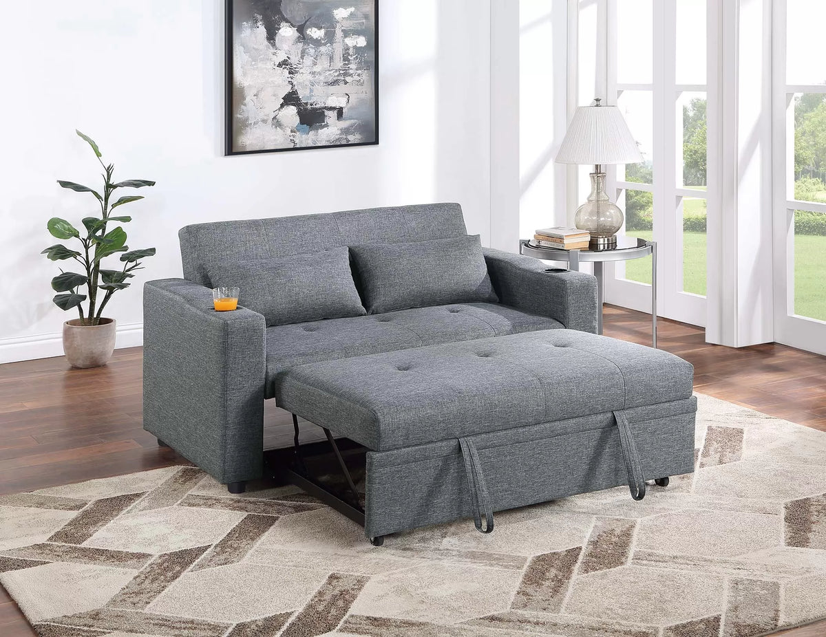 The Drayton Black Gray Convertible Sofa - view 2