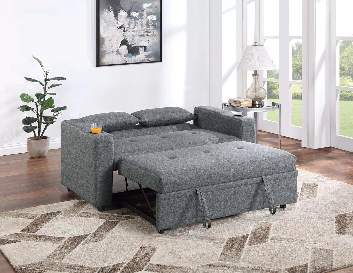 The Drayton Black Gray Convertible Sofa - view 3