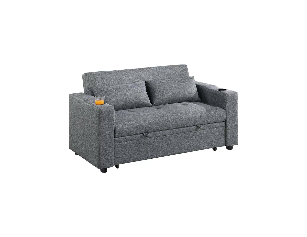 The Drayton Black Gray Convertible Sofa - view 4