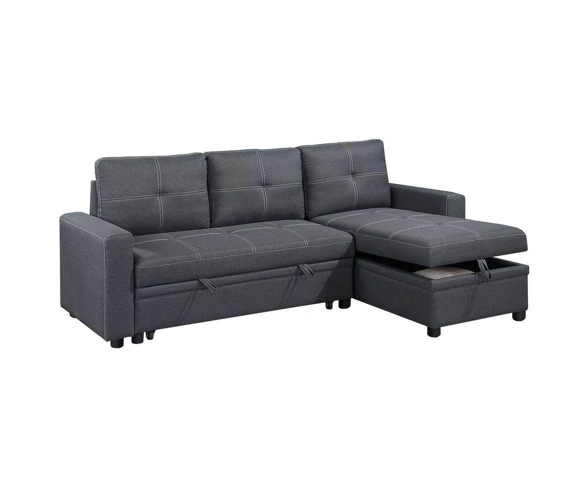 The Kestrel Charcoal Convertible Sectional with Pull-Out Bed – 2 Piece - view 3