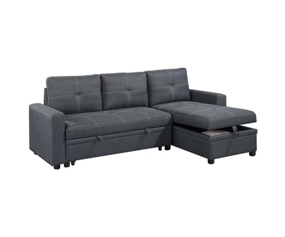 The Kestrel Charcoal Convertible Sectional with Pull-Out Bed – 2 Piece - view 3