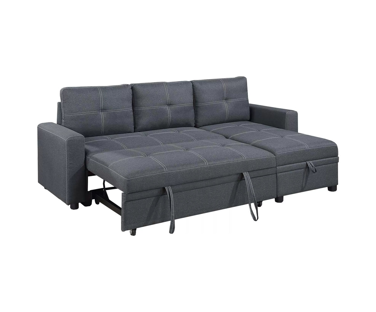 The Kestrel Charcoal Convertible Sectional with Pull-Out Bed – 2 Piece - view 4