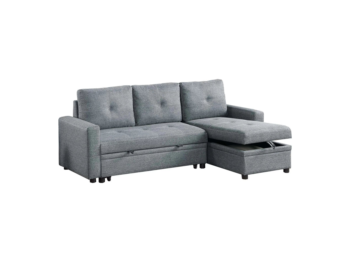 The Kestrel Black Gray Convertible Sectional with Pull-Out Bed – 2 Piece - view 3
