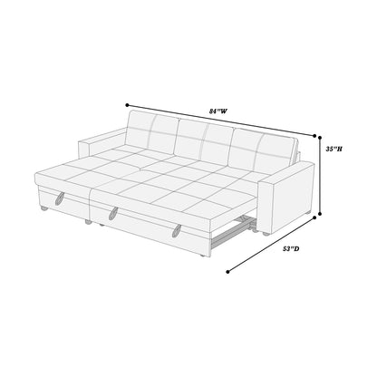 The Kestrel Black Gray Convertible Sectional with Pull-Out Bed – 2 Piece - view 6