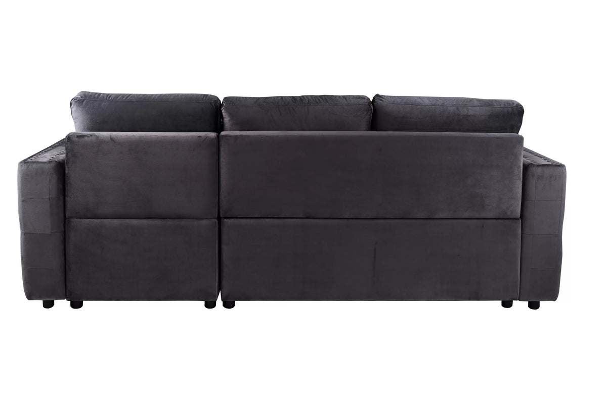 The Larkin Black Convertible Sectional with Pull-Out Bed – 2 Piece - view 5