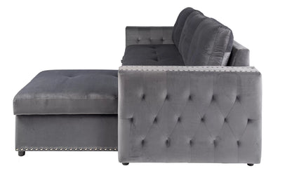 The Larkin Gray Convertible Sectional with Pull-Out Bed – 2 Piece - view 4
