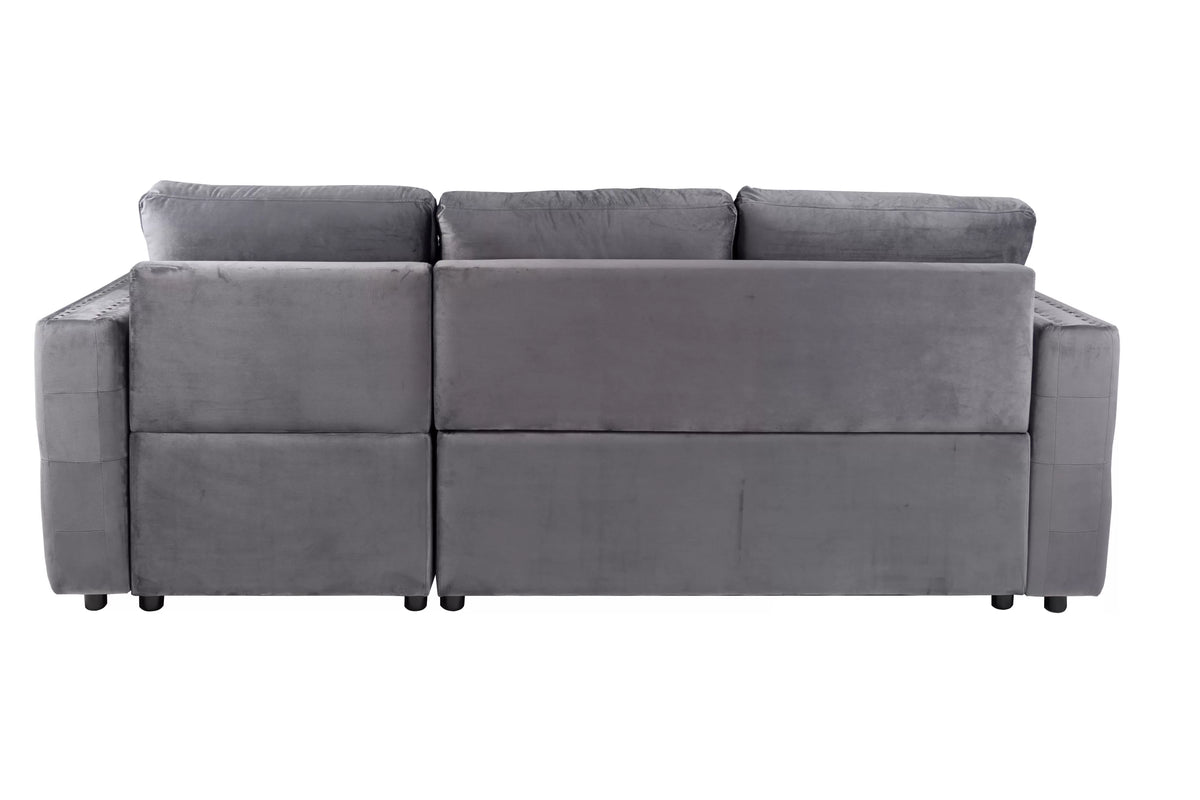 The Larkin Gray Convertible Sectional with Pull-Out Bed – 2 Piece - view 5