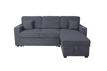 The Nolan Dark Gray Convertible Sectional with Pull-Out Bed – 2 Piece - view 5