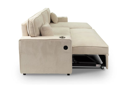The Nolan Beige Convertible Sectional with Pull-Out Bed – 2 Piece - view 8