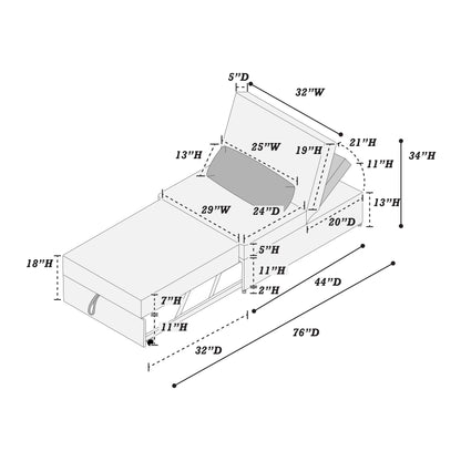 The Corwin Smoke Convertible Sofa - view 13