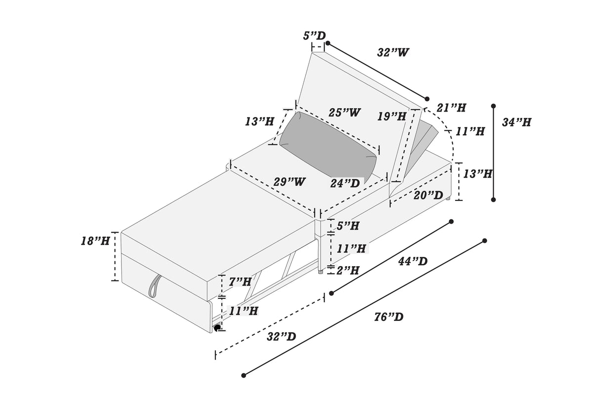 The Corwin Ash Convertible Sofa - view 9