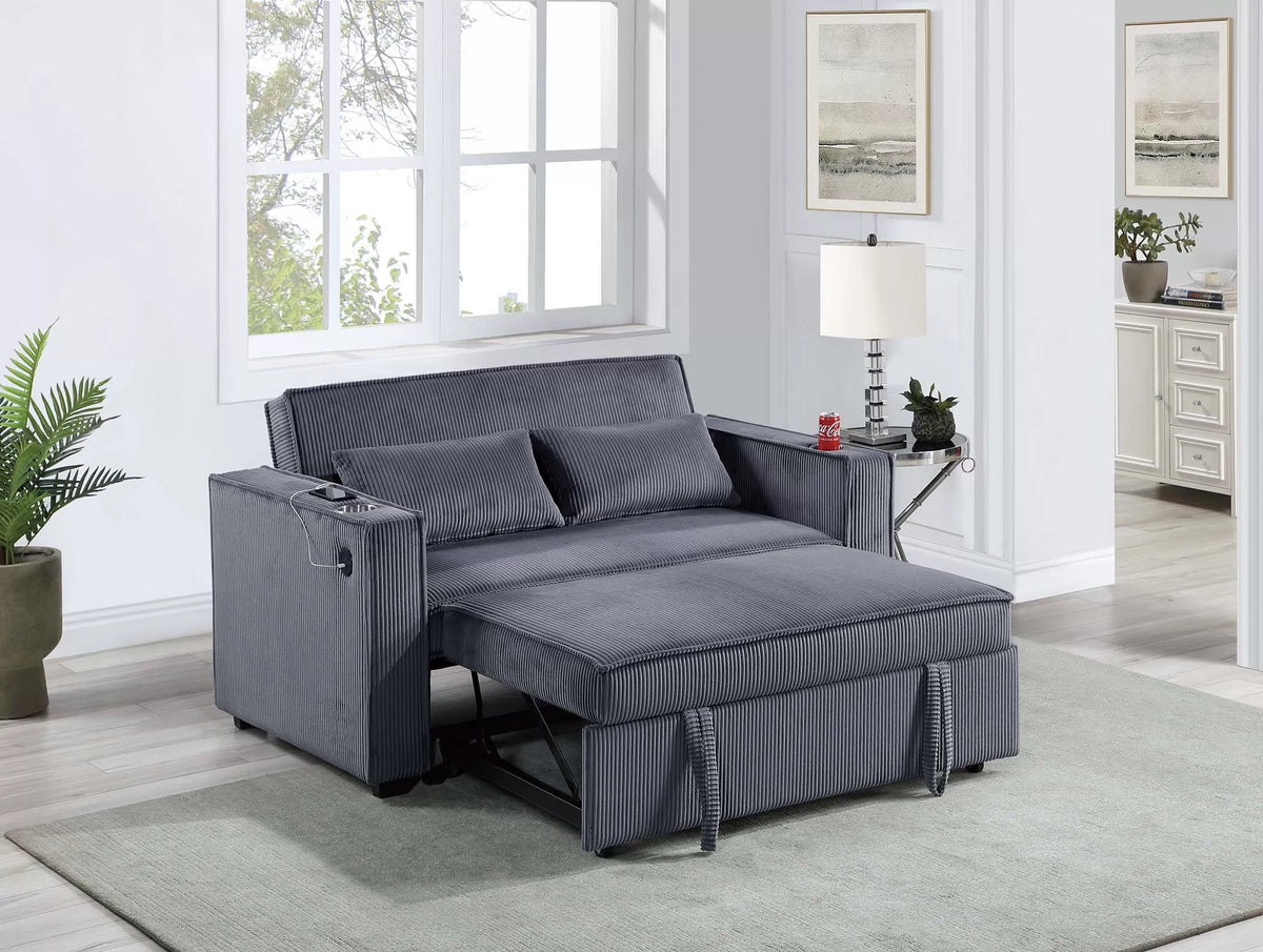The Ellery Dark Gray Convertible Sofa - view 2