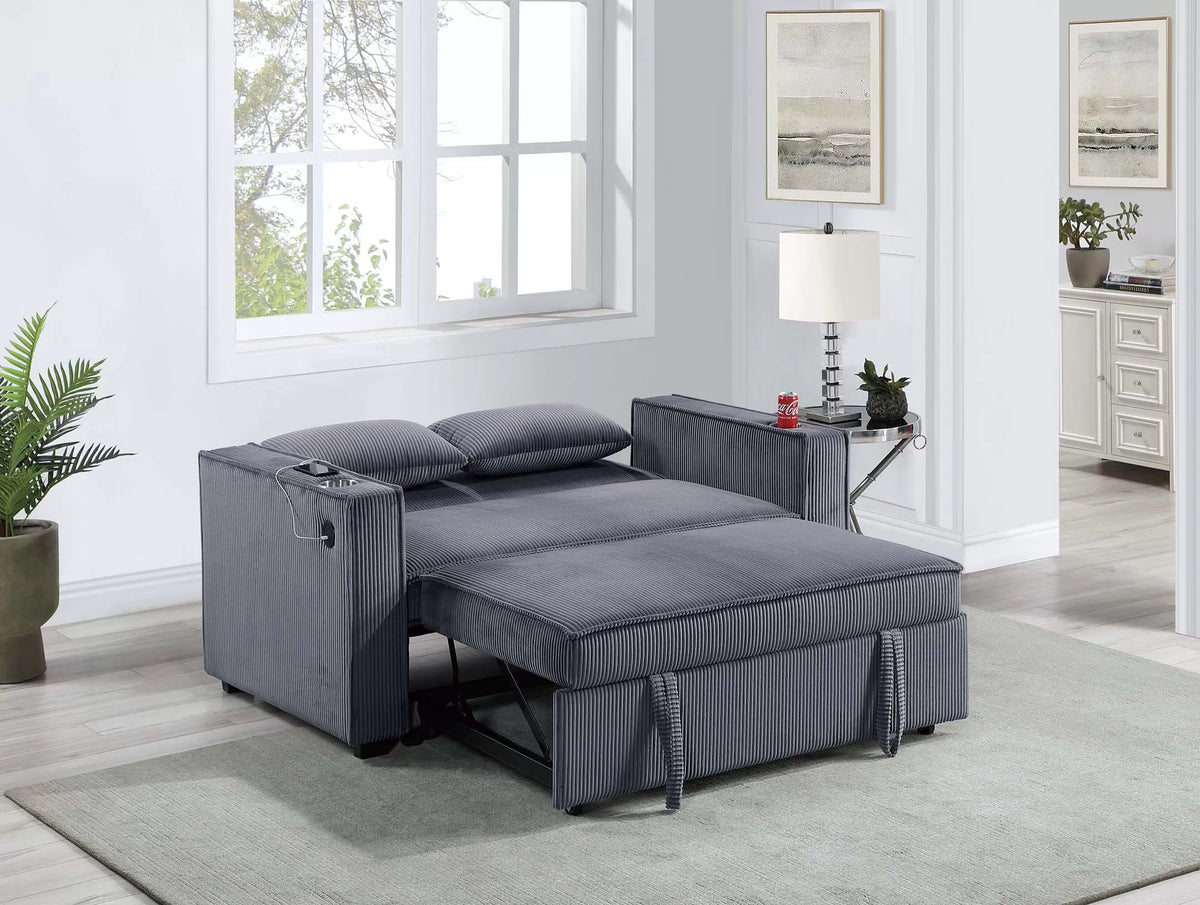 The Ellery Dark Gray Convertible Sofa - view 3