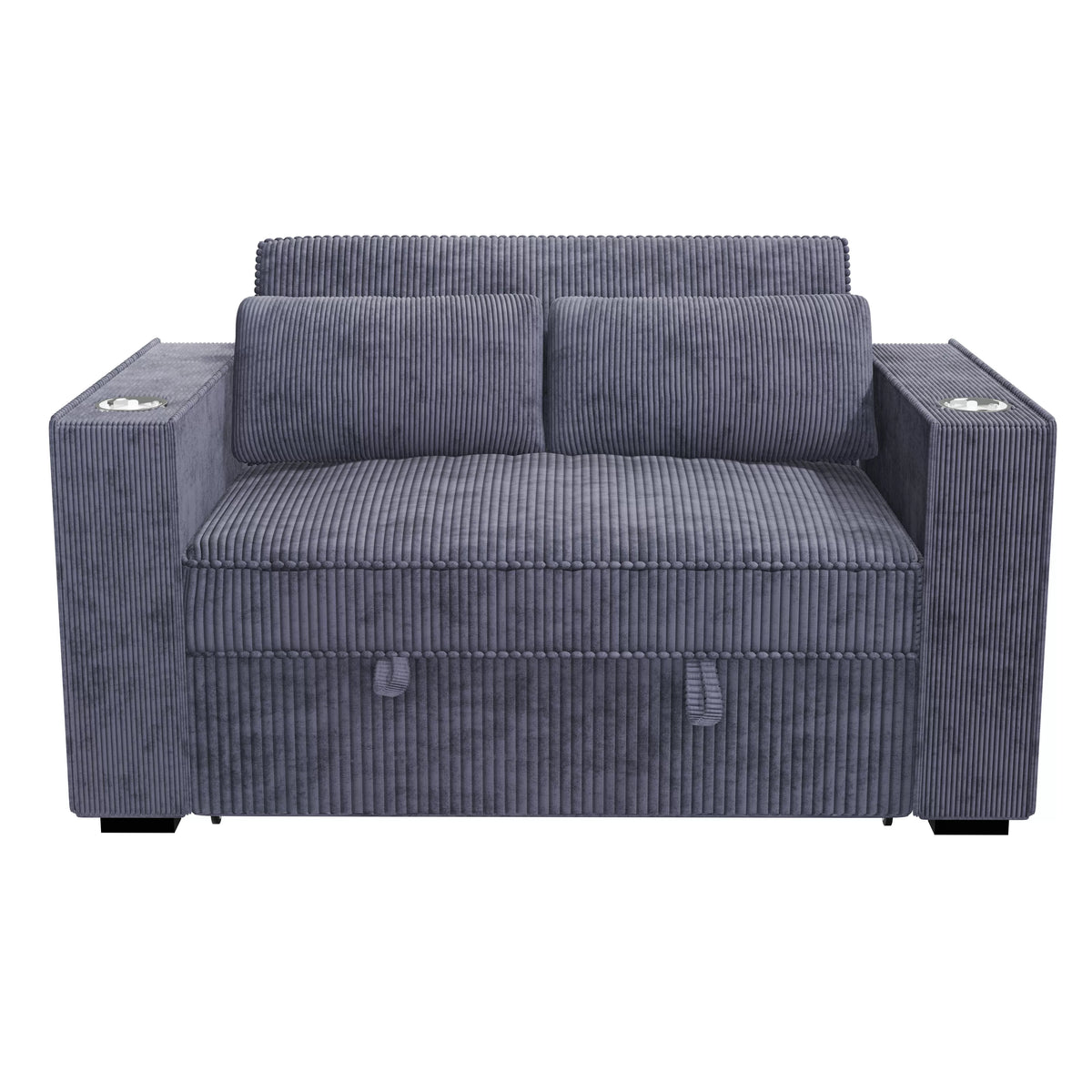 The Ellery Dark Gray Convertible Sofa - view 4