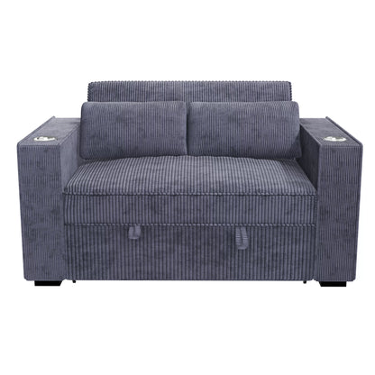 The Ellery Dark Gray Convertible Sofa - view 4
