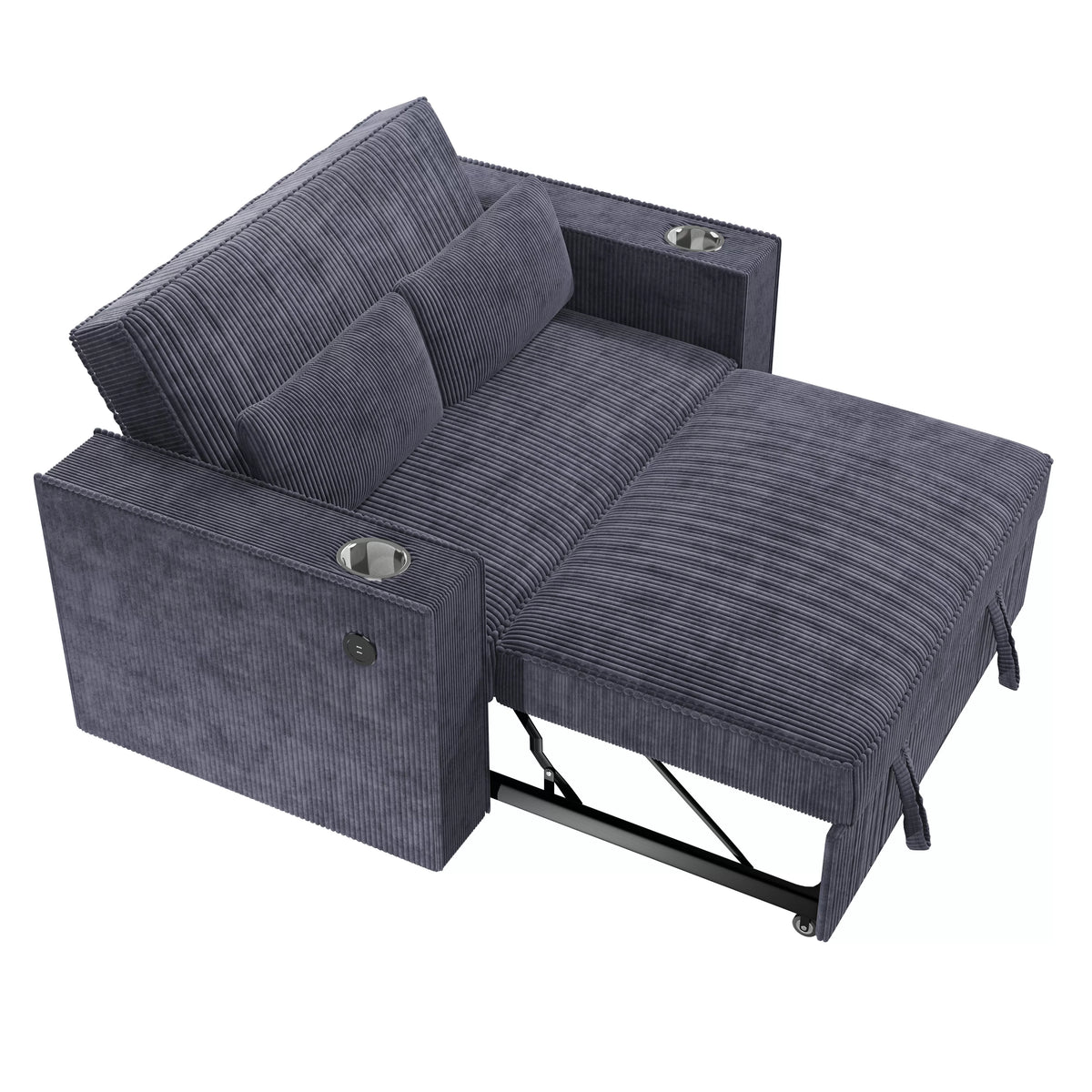 The Ellery Dark Gray Convertible Sofa - view 6
