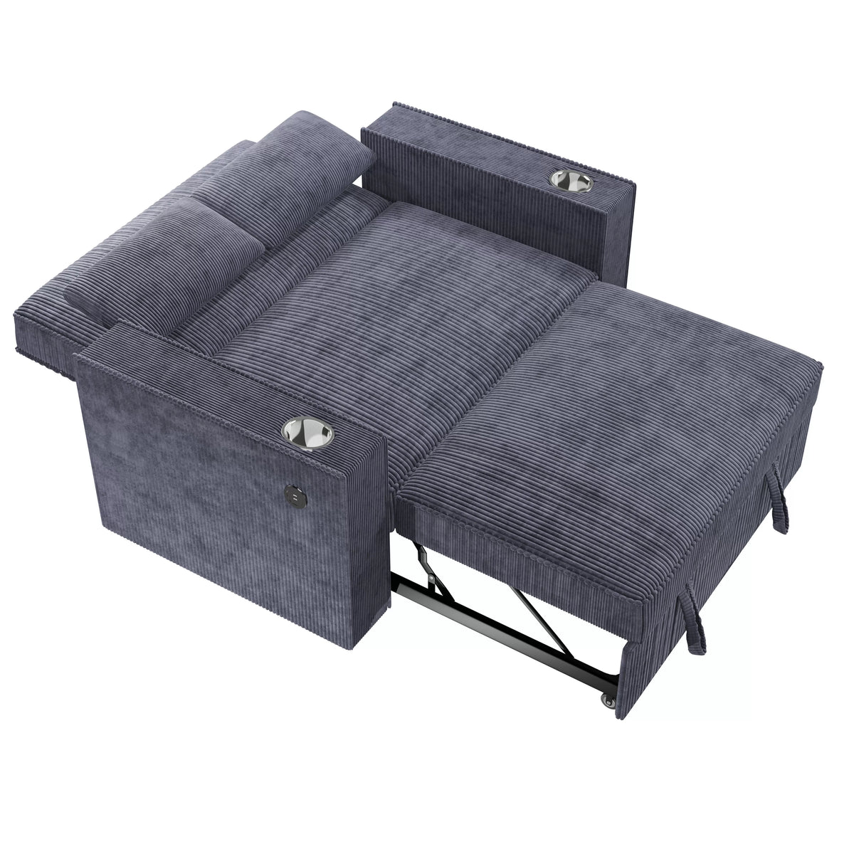 The Ellery Dark Gray Convertible Sofa - view 7