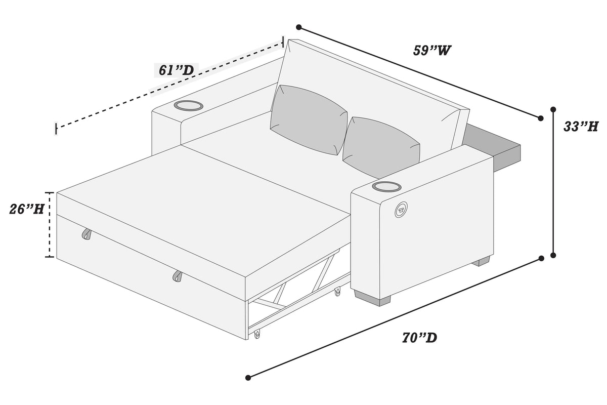 The Ellery Dark Gray Convertible Sofa - view 9