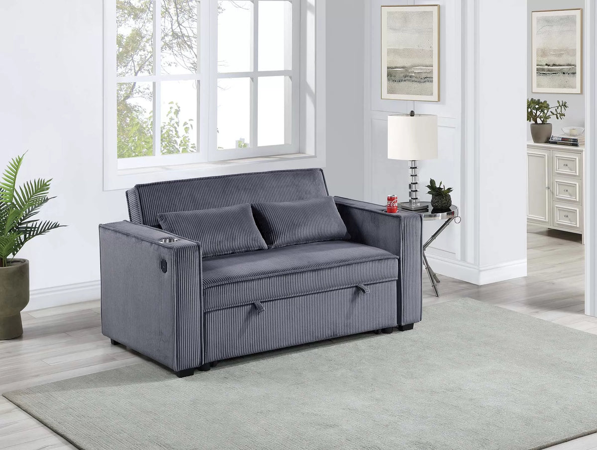 The Ellery Dark Gray Convertible Sofa