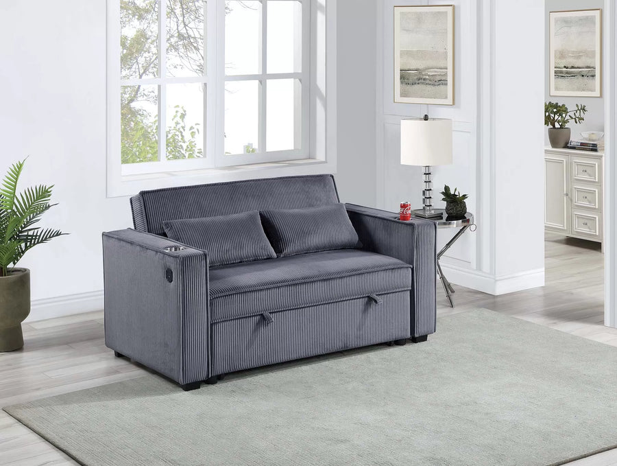 Sofá Ellery Oscuro Gris Convertible