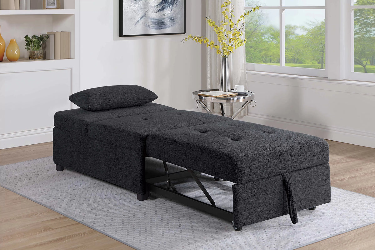 The Maren Black Convertible Sofa - view 3