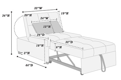 The Maren Black Convertible Sofa - view 9