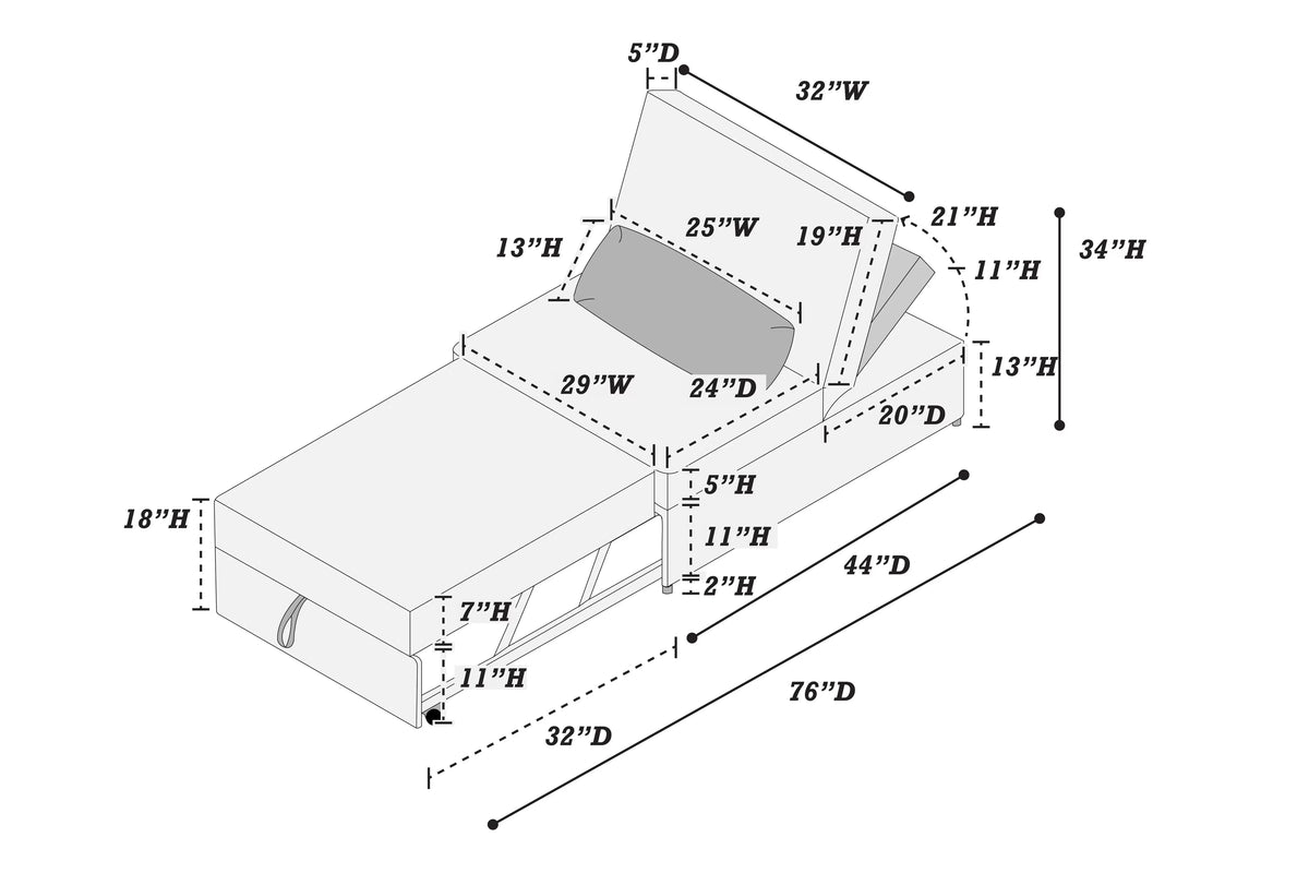 The Corwin Chocolate Convertible Sofa - view 8