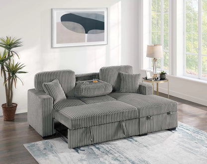 The Osgood Smoke Convertible Sectional with Pull-Out Bed – 2 Piece - view 2