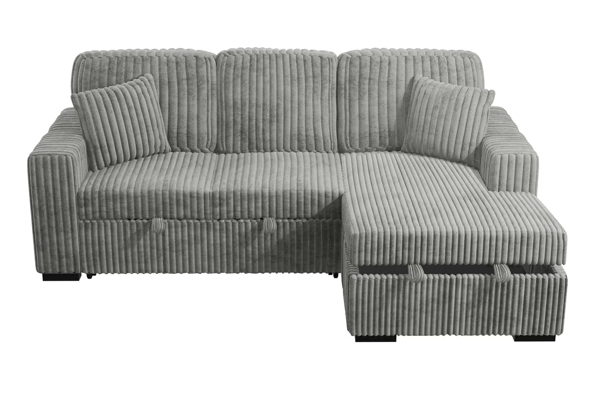 The Osgood Smoke Convertible Sectional with Pull-Out Bed – 2 Piece - view 3