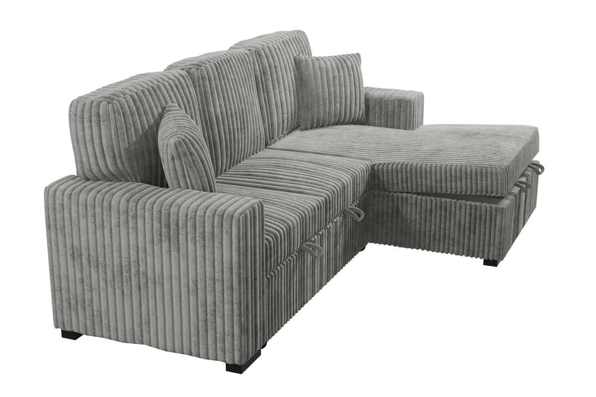 The Osgood Smoke Convertible Sectional with Pull-Out Bed – 2 Piece - view 4