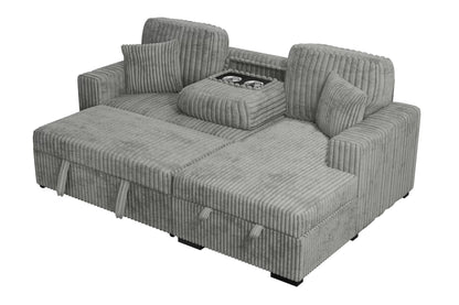 The Osgood Smoke Convertible Sectional with Pull-Out Bed – 2 Piece - view 5