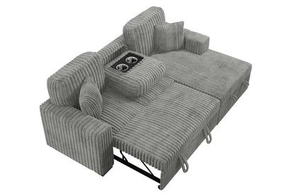 The Osgood Smoke Convertible Sectional with Pull-Out Bed – 2 Piece - view 6