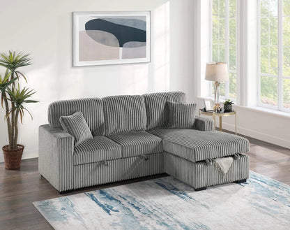 The Osgood Smoke Convertible Sectional with Pull-Out Bed – 2 Piece