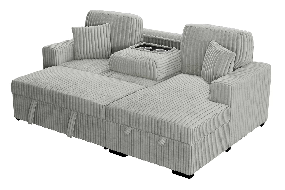 The Osgood Ash Convertible Sectional with Pull-Out Bed – 2 Piece - view 5