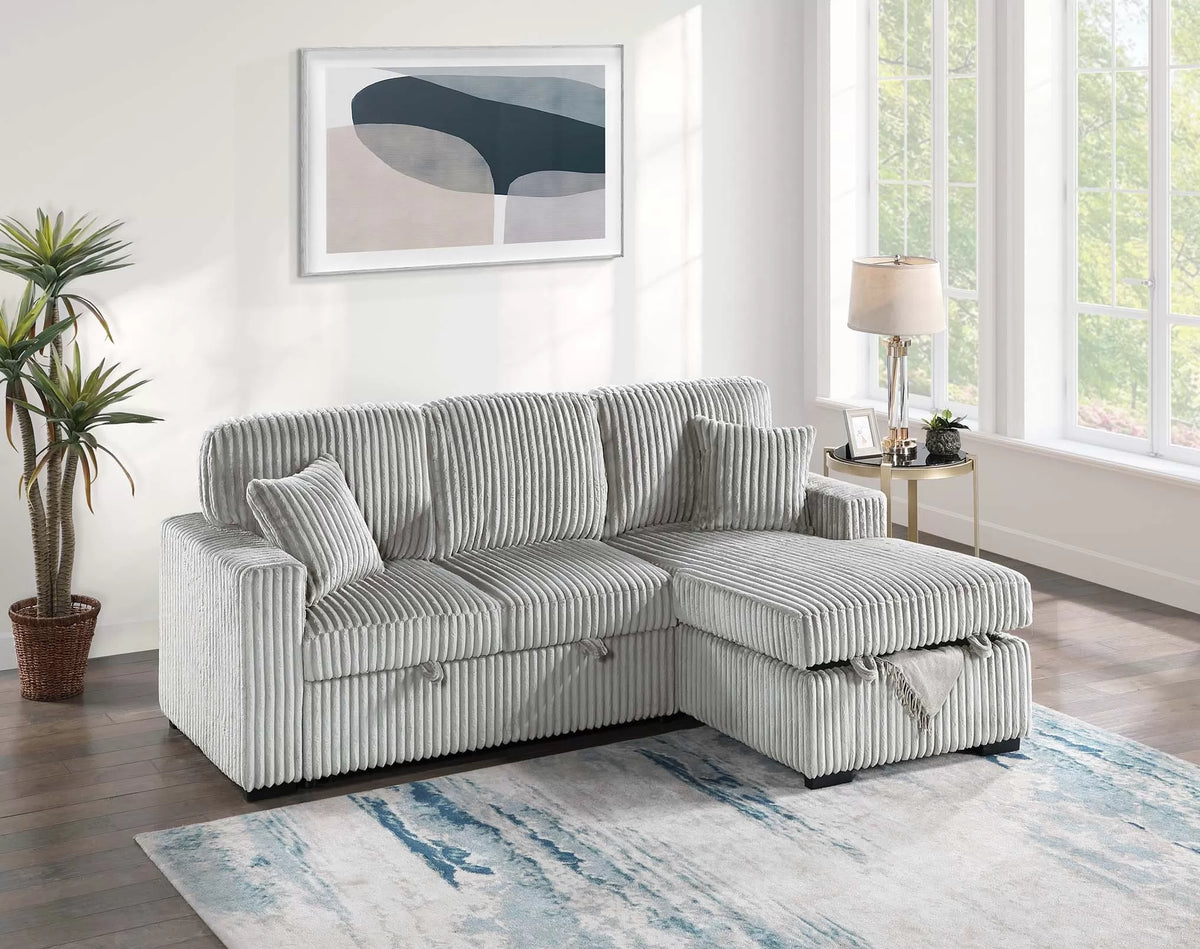 The Osgood Ash Convertible Sectional with Pull-Out Bed – 2 Piece