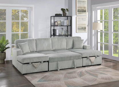 The Sadie Ash Convertible Sectional with Pull-Out Bed – 3-piece - view 2