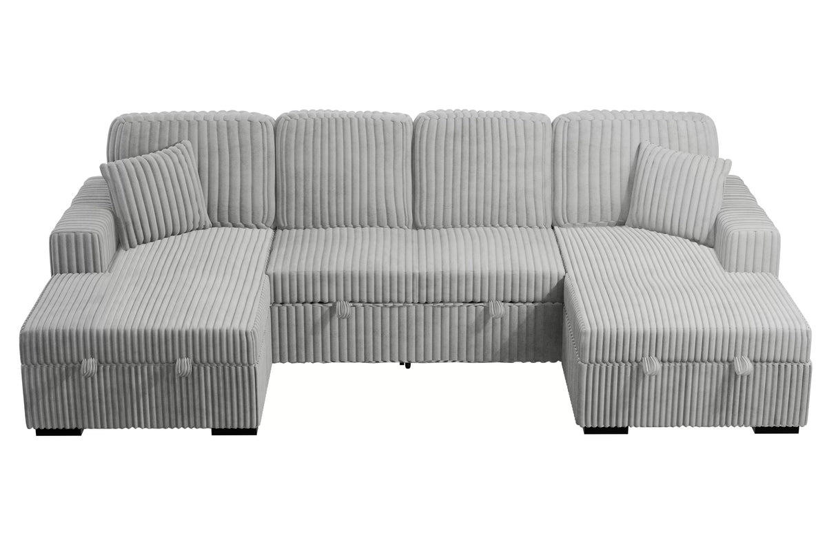 The Sadie Ash Convertible Sectional with Pull-Out Bed – 3-piece - view 3