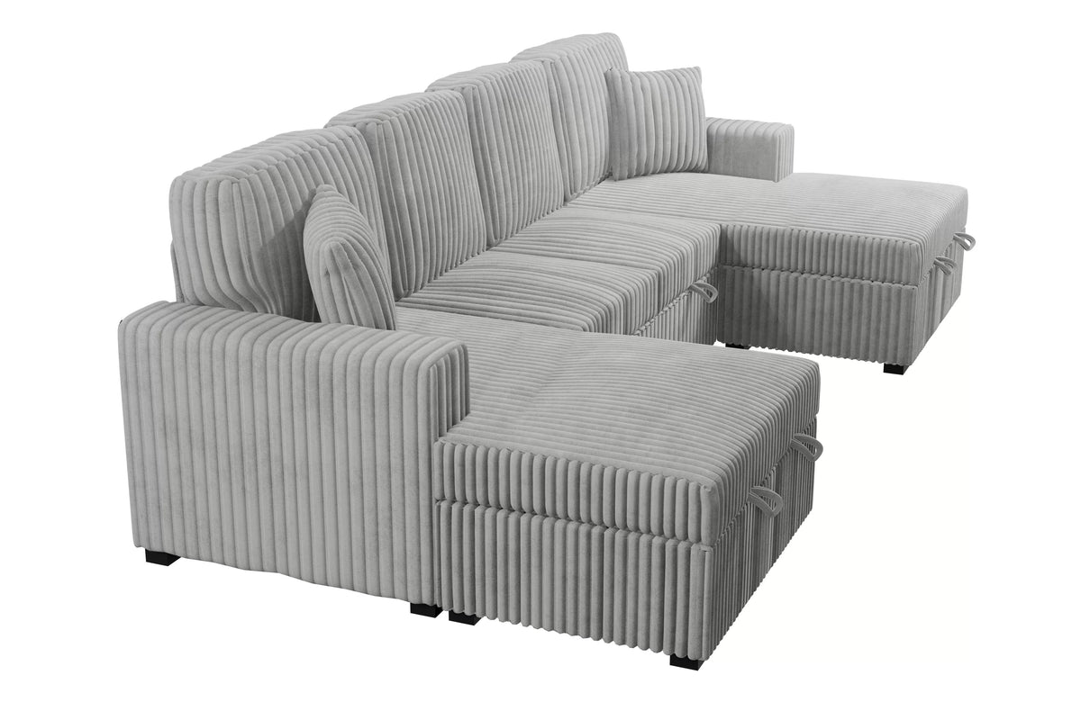 The Sadie Ash Convertible Sectional with Pull-Out Bed – 3-piece - view 4