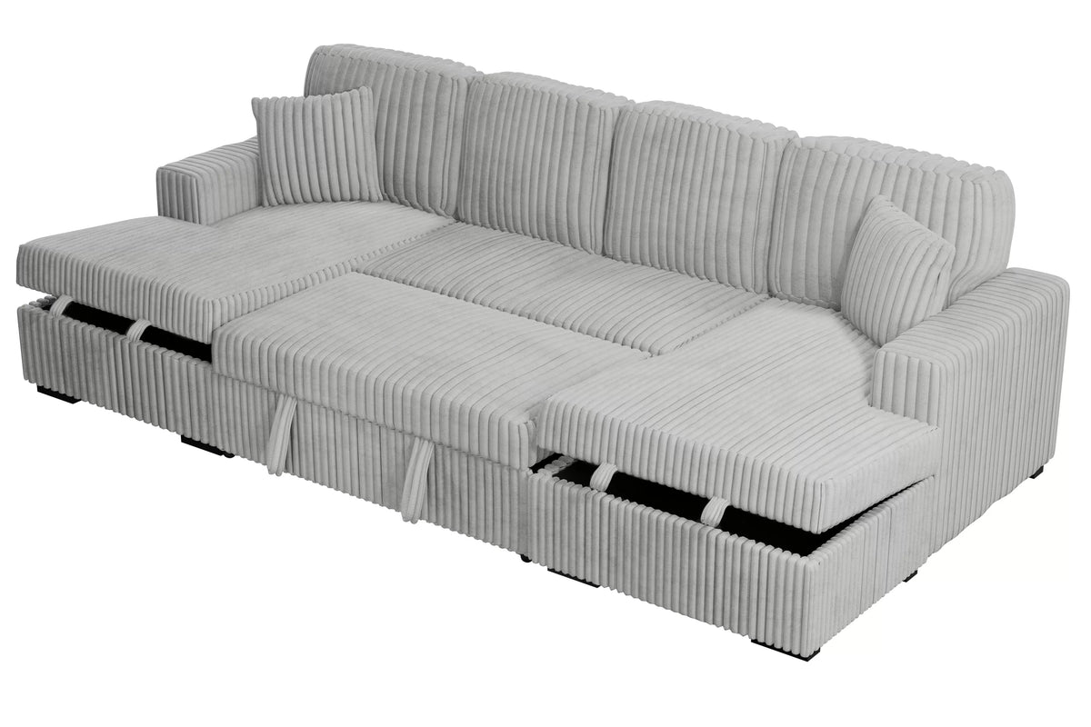 The Sadie Ash Convertible Sectional with Pull-Out Bed – 3-piece - view 6