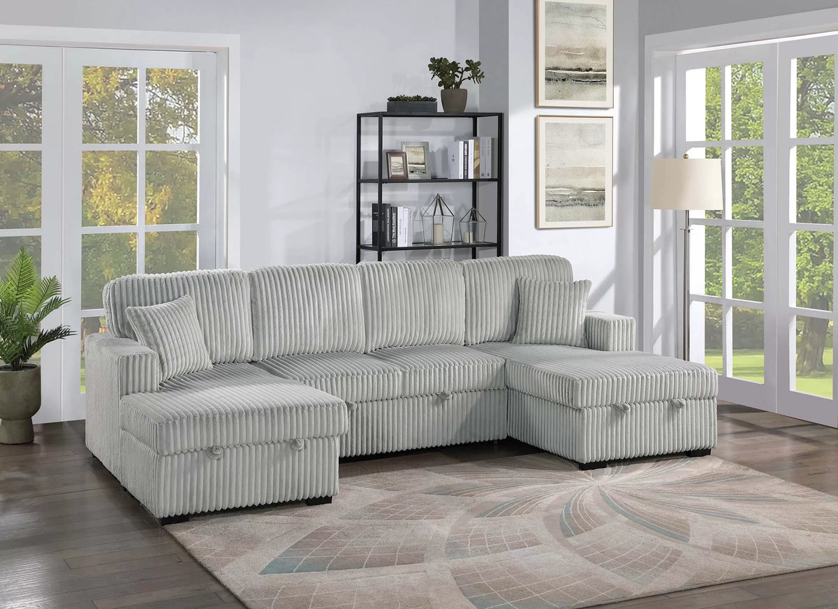 The Sadie Ash Convertible Sectional with Pull-Out Bed – 3-piece